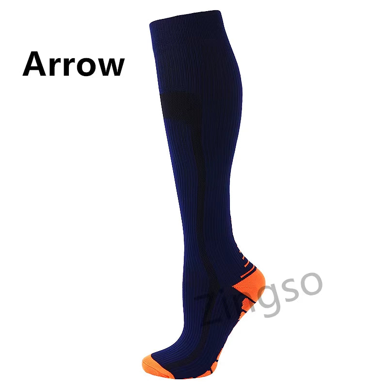 Compression Socks Running Sports Stockings 20-30 Mmhg Men Women Sports Socks for Soccer Marathon Cycling Football Varicose Veins
