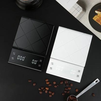 Smart Coffee Electronic Scale High Precision Digital Timing LCD Scale 3Kg/0.1G Coffee Balance Measuring Weight Scale for Kitchen