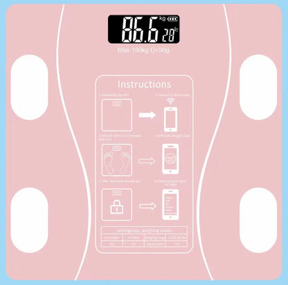 Body Fat Scale Smart Wireless Digital Bathroom Weight Scale Body Composition Analyzer with Smartphone App Bluetooth-Compatible