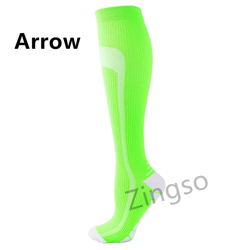 Compression Socks Running Sports Stockings 20-30 Mmhg Men Women Sports Socks for Soccer Marathon Cycling Football Varicose Veins