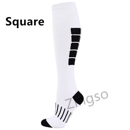 Compression Socks Running Sports Stockings 20-30 Mmhg Men Women Sports Socks for Soccer Marathon Cycling Football Varicose Veins