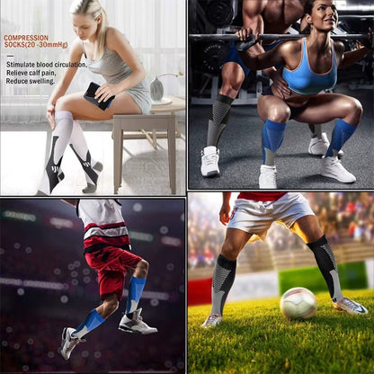 Compression Socks Running Sports Stockings 20-30 Mmhg Men Women Sports Socks for Soccer Marathon Cycling Football Varicose Veins