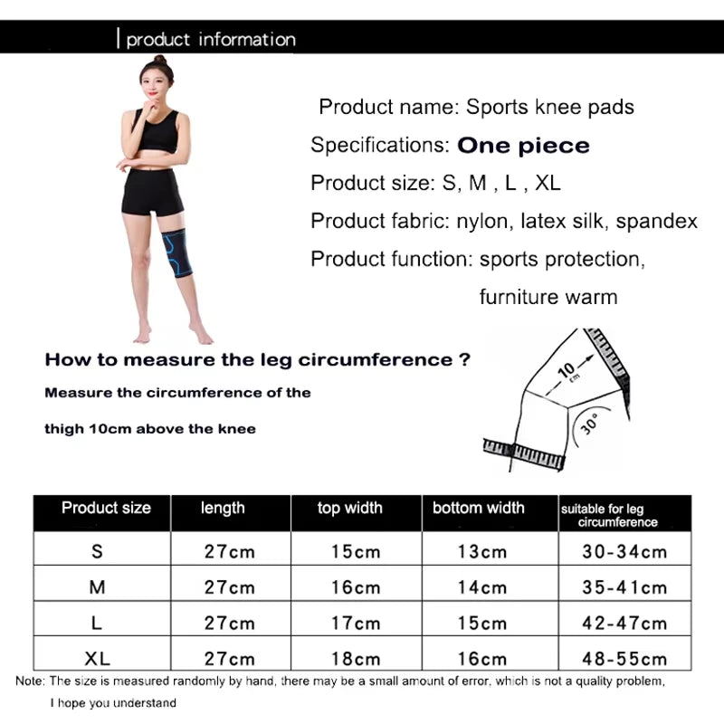 Elastic Compression Knee Brace Sleeve Leg Wrap for Sports Running Fitness Gym Exercise Outdoor Arthritis Prevention