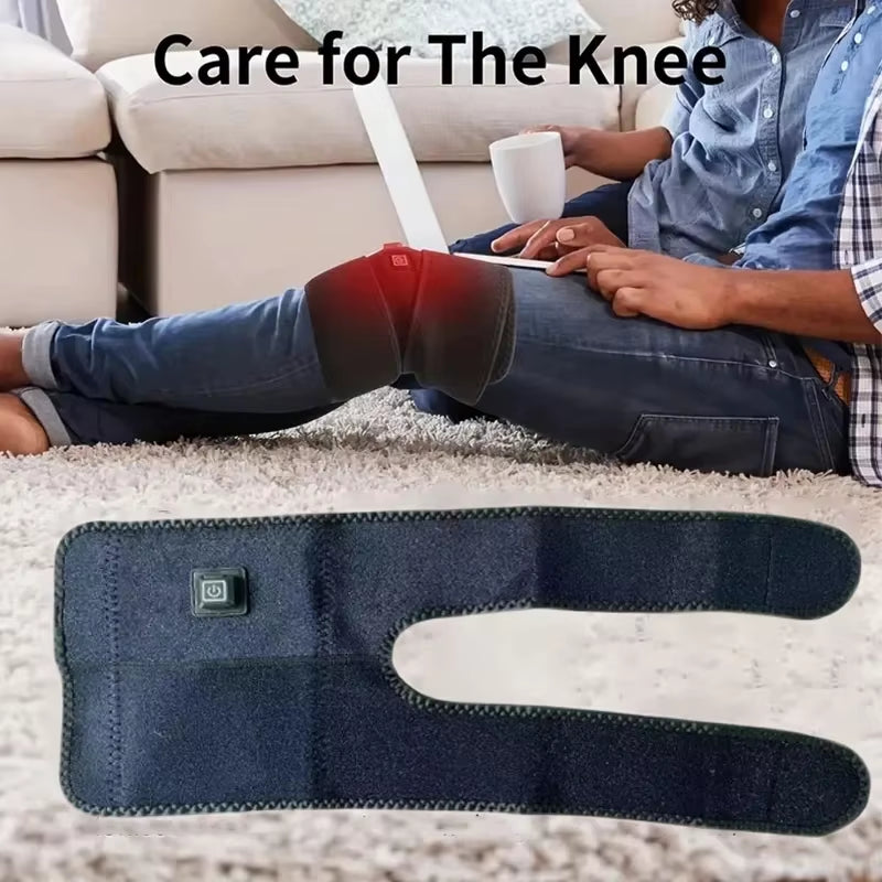 Electric Knee Heating Pad - USB Powered Warm Brace, Adjustable Thermal Wrap for Daily Knee Support