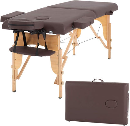 Massage Bed Portable Massage Table 24 Inch Wide Lash Bed Height Adjustable 2 Folding Spa Table with Non-Woven Bag for Spa Footmassage Facial Carespa Tattoo